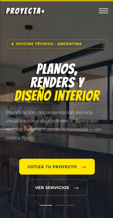 Vista mobile de Proyecta Más 1